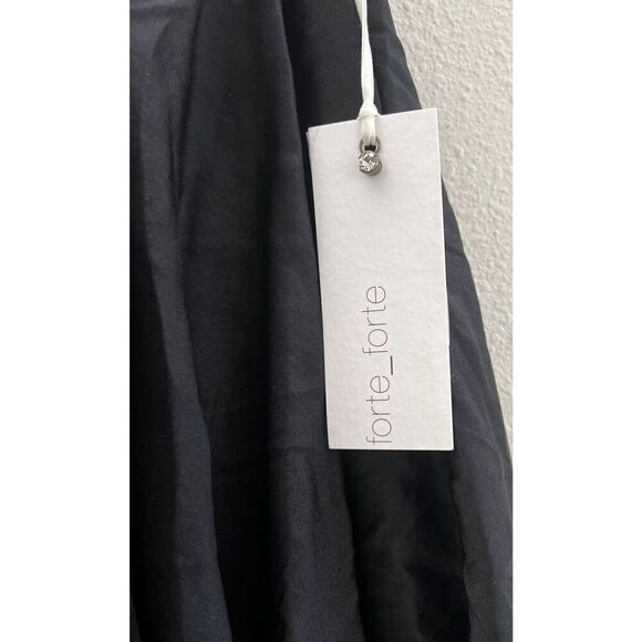 forte_forte Italy Size 0 BLACK Layered Design Silk Short Skirt - Picture 7 of 13